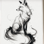 Ink artwork of a fox, the fox of Fox & Rabbit Co.